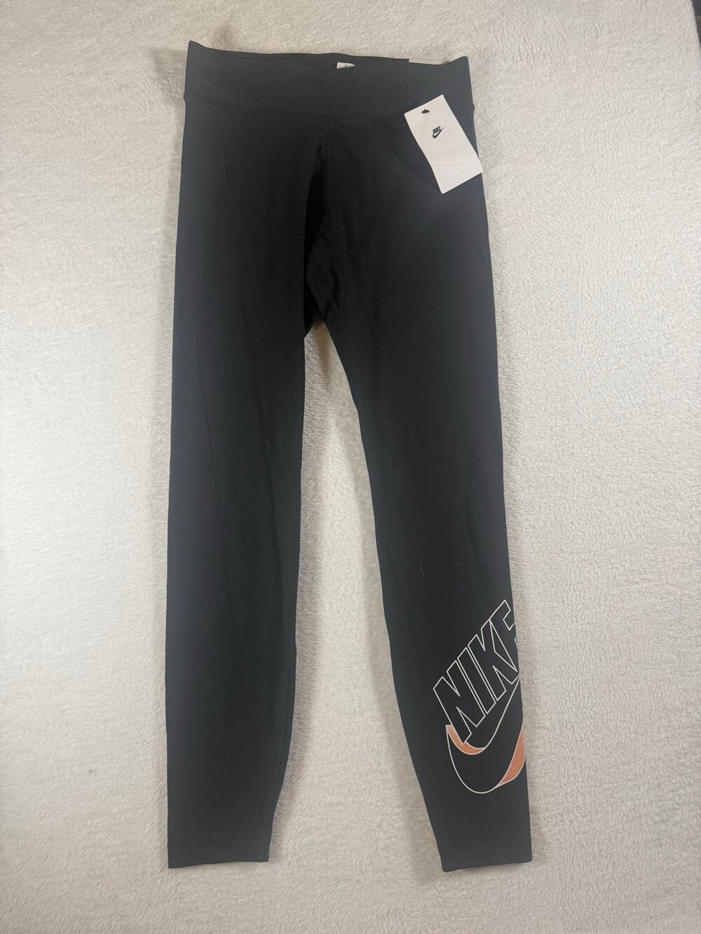 Nike Sportswear Futura Women’s Leggings Small Black Copper Logo NWT DD5784-010